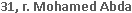 adresse de LOUNIF RYM -  Kiné 31, r. Mohamed Abda